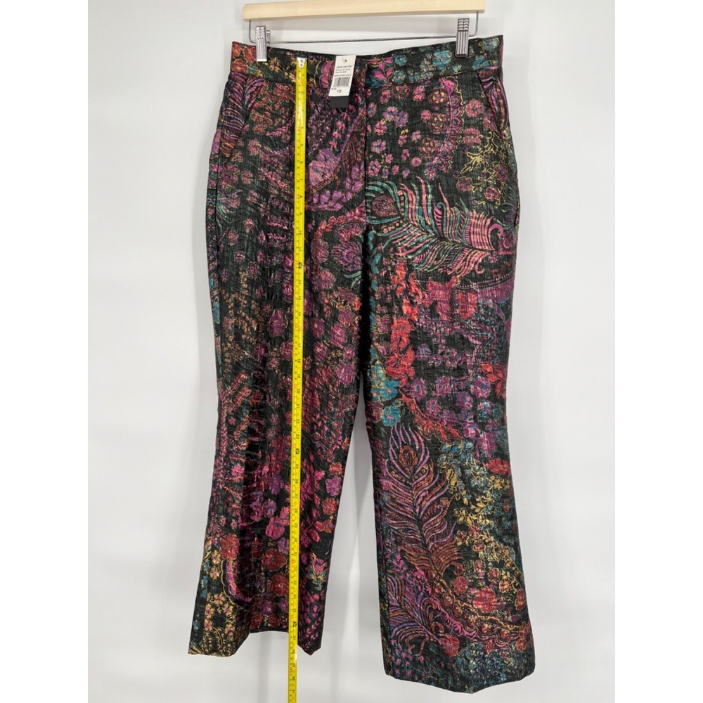 Josie Natori Womens Sz 12 NWT Pink Blue Black Floral Wide-leg Pallazzo